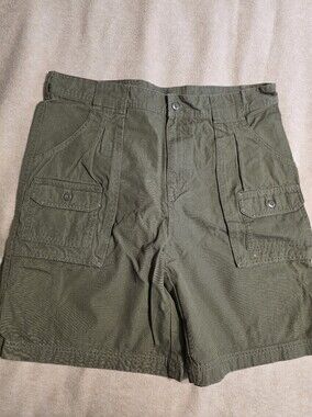 Cabela's Olive Green Utility Shorts with Yellow Tag
